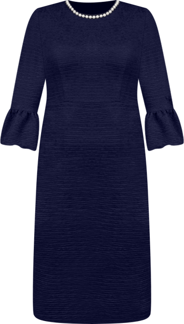 Women's 3/4 Length Imitation Pearl Detail Dress