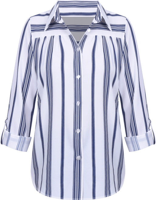 Women's Long Roll Tab Sleeve Blouse