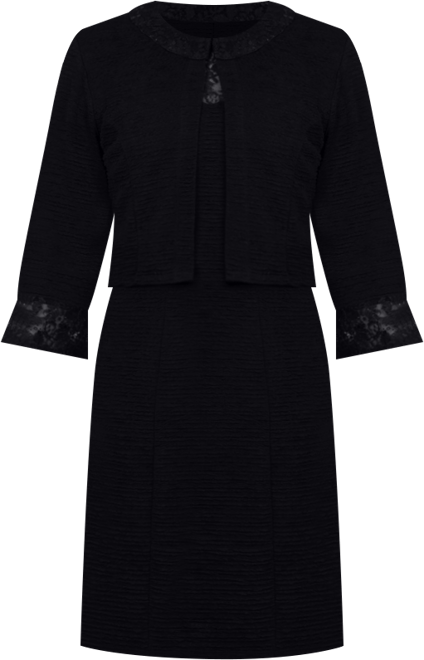 Women's Novelty Knit and Lace Dress, 2 Piece Set