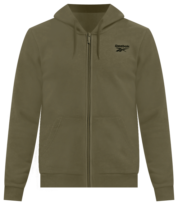 Reebok Identity Small Logo Fleece Full Zip Hoodie Sweatshirt in