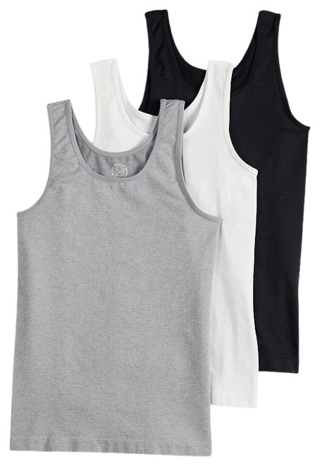The Shop - Pack Of 3 - Black, White Grey Tank Top Sandos For Boys & Girls  Kids, 2 Years To 11 Years - POT-BWGS
