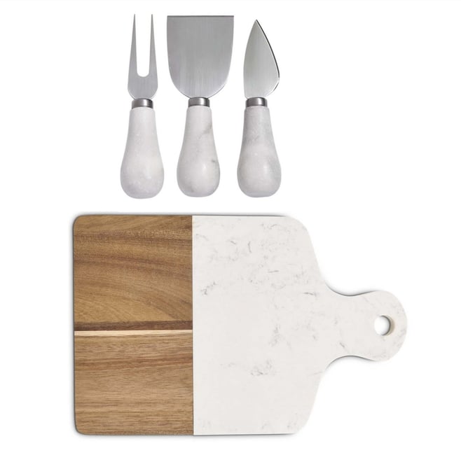 Maison Du Fromage 4-Piece Charcuterie Rectangular Cheese Board and Cheese Tools Set