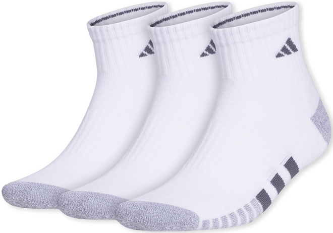 Men's 3-pk. Cushioned Quarter Logo Socks