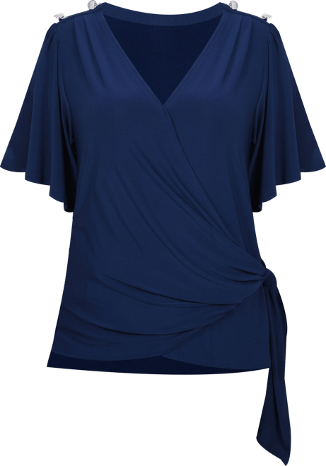 Women's Short Sleeve Wrap Top