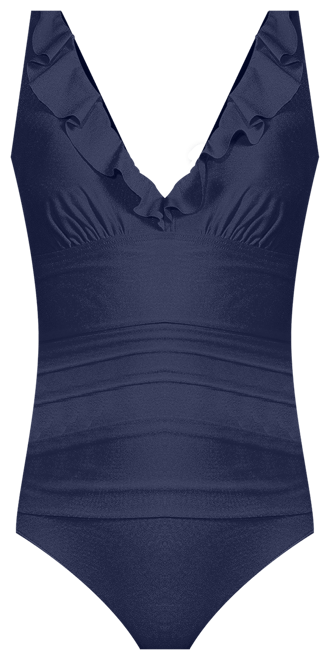 Ruffle Plunge Underwire Tummy Control One-Piece Swimsuit, Created for Macy's