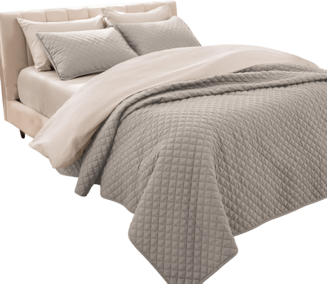 Ultra-soft Diamond Stitched Coverlet Set Full/Queen