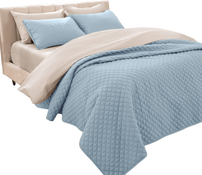 Ultra-soft Diamond Stitched Coverlet Set Full/Queen