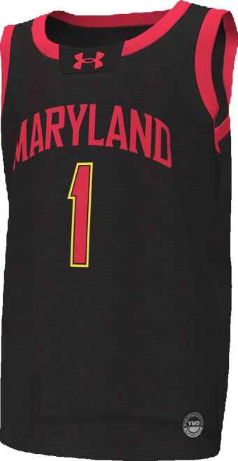 Big Boys  #1 Black Maryland Terrapins Replica Basketball Jersey