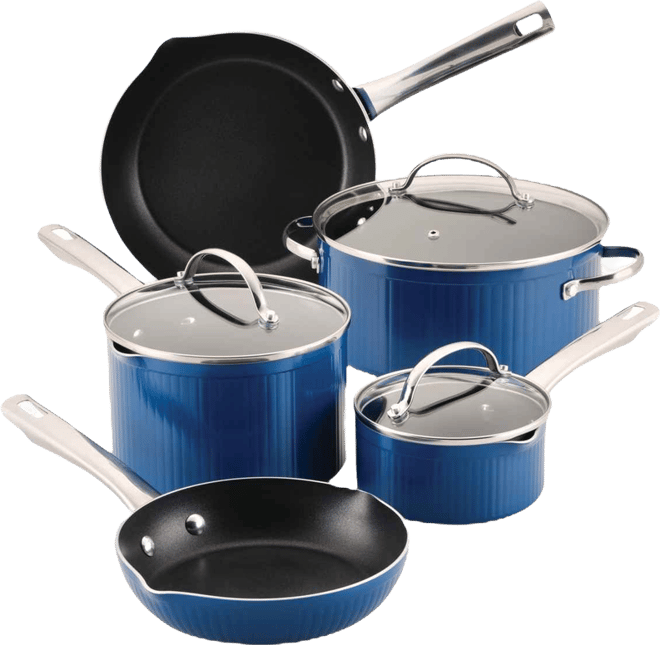 Style Aluminum Nonstick 10 Piece Cookware Pots and Pans Set