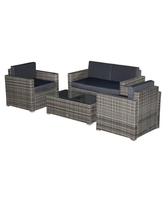 4-Piece Rat Furniture Set, Chairs, Loveseat, and Table,