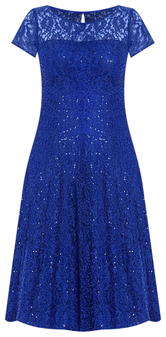 ignite evenings petite dresses Size Floral Sequin Mesh Scoop Neck Short Flutter Sleeve Blouson Midi Dress Ruched waist Ignite Evenings Bodre Floral Short