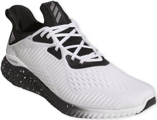 Adidas alphabounce black shop and white dots