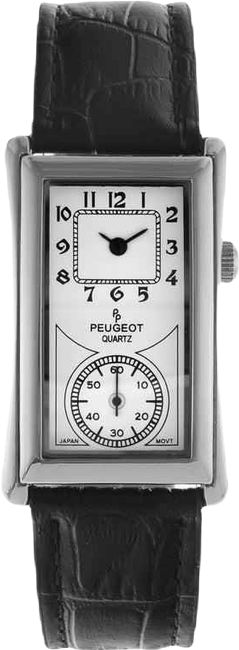 Men's 40x24 mm Silver Large Remote Sweep Leather Strap watch