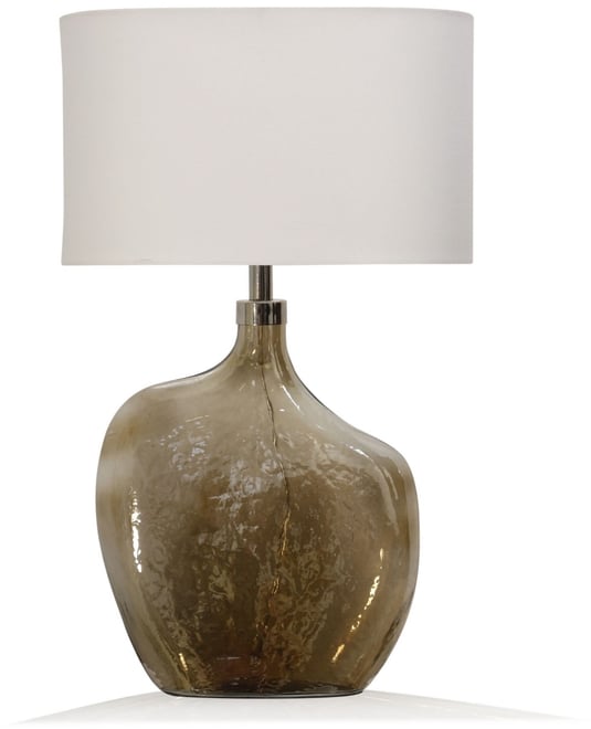 Amber Art Glass Base Table Lamp
