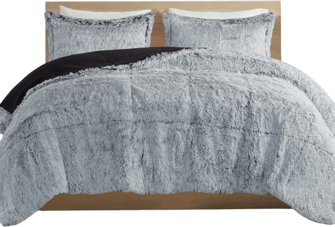 Malea Shaggy Faux-Fur 3-Pc. Comforter Set, King/California King