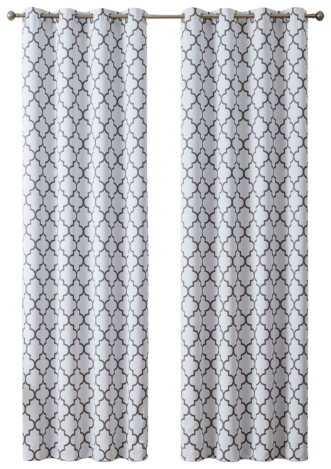 Lattice Print Drape Blackout Curtains Pattern