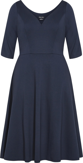 Plus Size Cute Girl Elbow Sleeve Dress