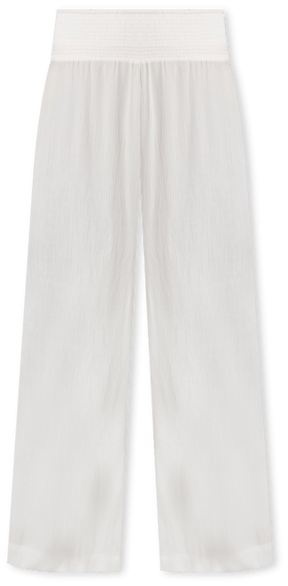 Women's Smocked-Waist Cover-Up Pull-On Pants