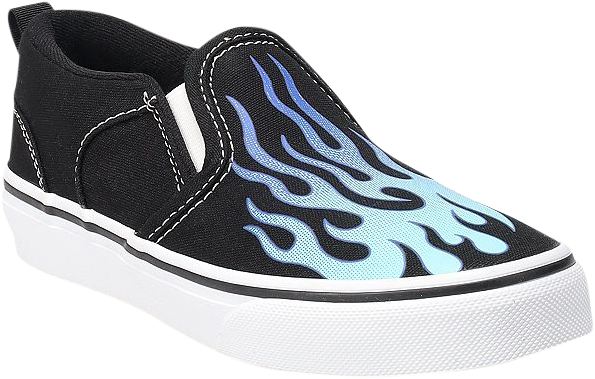 Blue flame slip on on sale vans