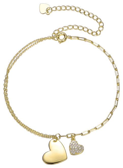GiGiGirl Cubic Zirconia Adjustable Heart Charm Bracelet