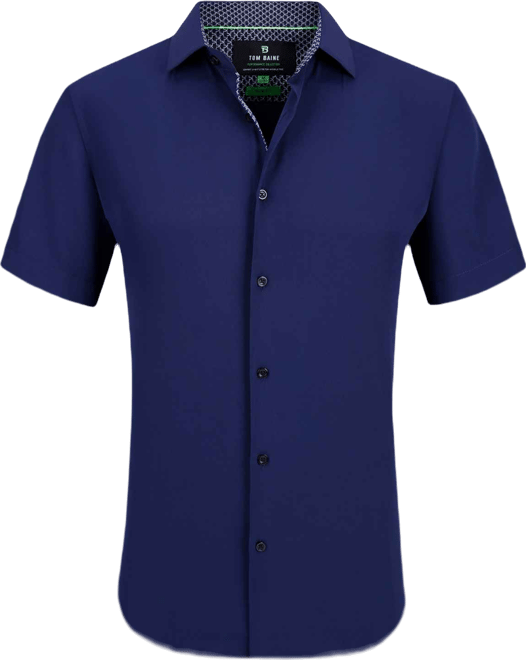 Men's Slim Fit Short Sleeve Performance Button Down Dress Shirt