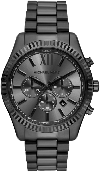 Men's Lexington Chronograph Black Ion Plated Stainless Steel Watch 44mm