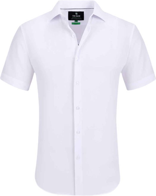 Men's Slim Fit Short Sleeve Performance Button Down Dress Shirt