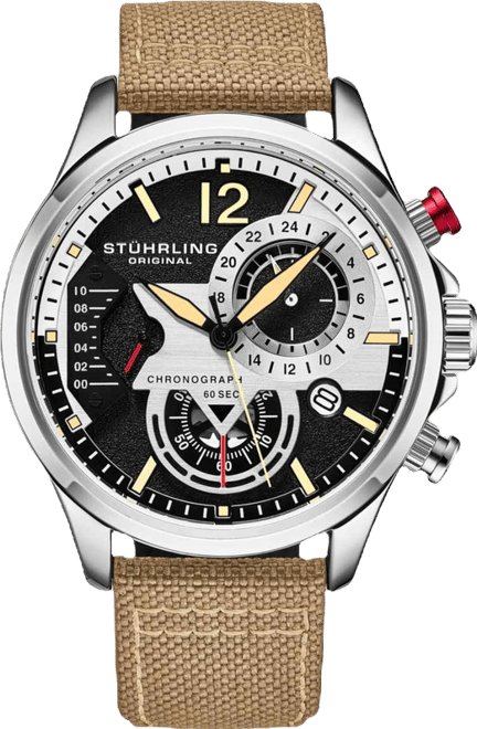 Model 4029 Men's Japan Quartz Chronograph, Leather Strap Watch