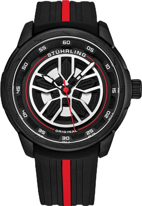 Men's 984 Quartz 44mm Aviator Multi Layered Dial Silicone Strap Men's Watch