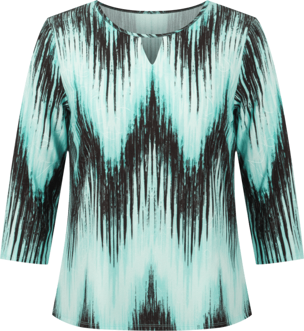 Plus Size 3/4 Sleeve Hi Lo Hem Top