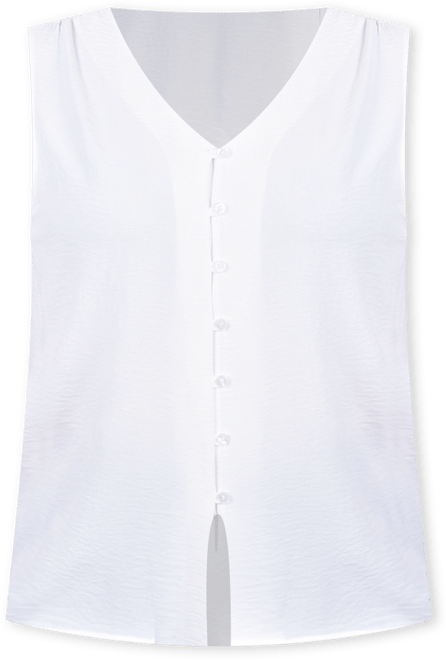 Plus Size Sleeveless Button Front Blouse