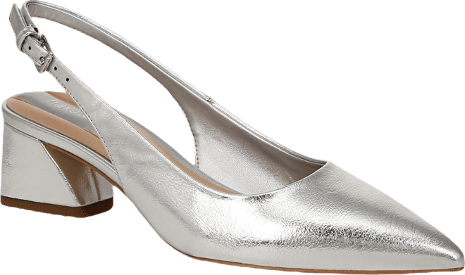 Women's Racer Pointed Toe Block Heel Slingback Pumps