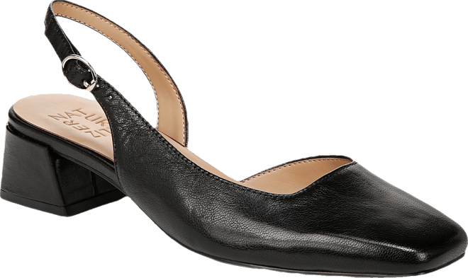 Jayla Mid-Heel Square Toe Slingback Pumps