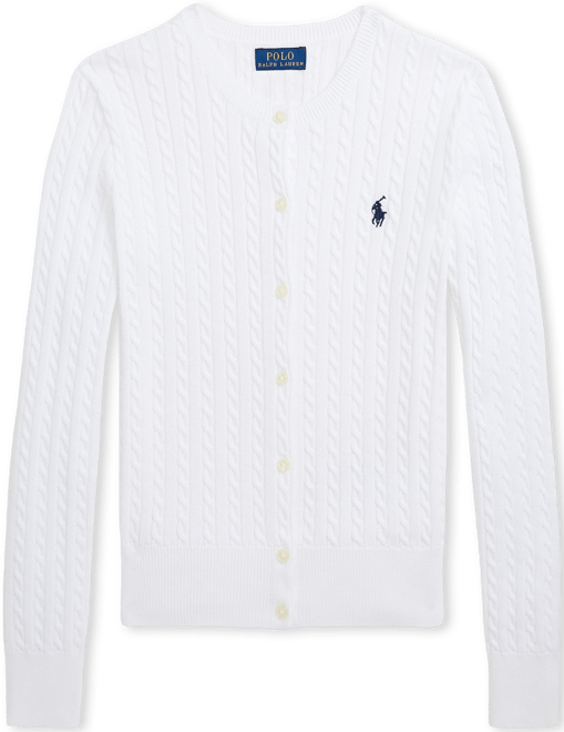 Girls 2T-16 Cable-Knit Cotton Cardigan