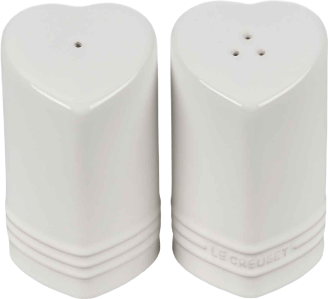 Stoneware Figural Heart Salt and Pepper Shakers, Set of 2