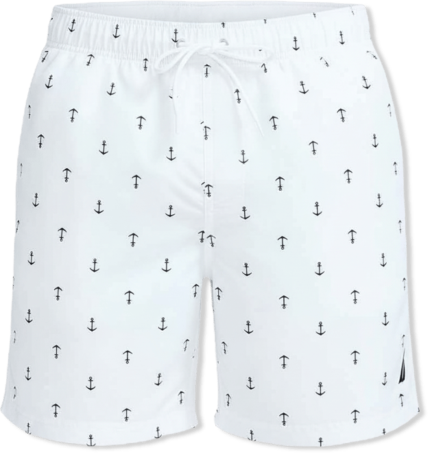 Men's Quick-Dry Anchor-Print 8" Swim Trunks