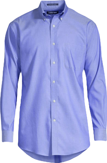 Men's Traditional Fit Solid No Iron Supima Pinpoint Button-down Collar Dress Shirt