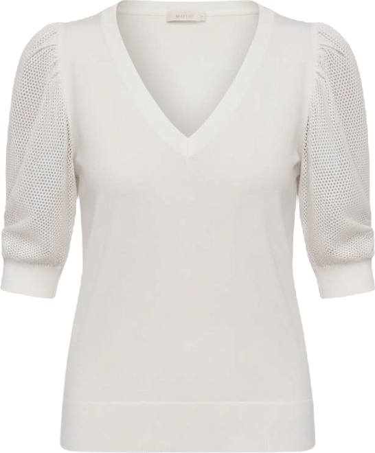 Women's Puff-Sleeve V-Neck Sweater