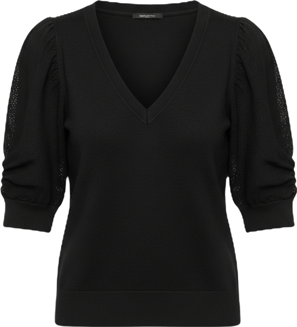 Women's Puff-Sleeve V-Neck Sweater