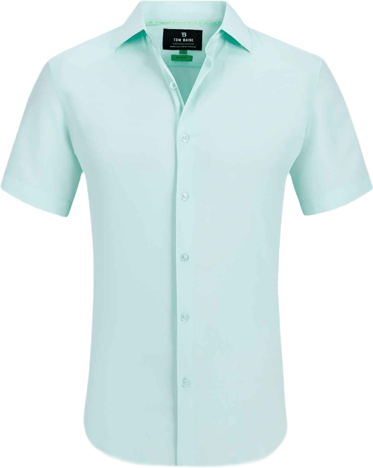 Men's Slim Fit Short Sleeve Performance Button Down Dress Shirt