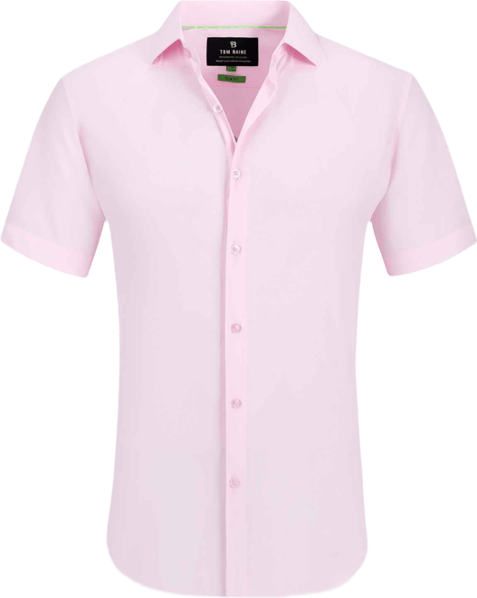 Men's Slim Fit Short Sleeve Performance Button Down Dress Shirt