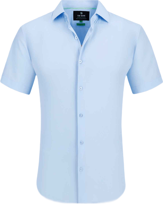 Men's Slim Fit Short Sleeve Performance Button Down Dress Shirt