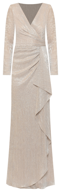 Women's Metallic Ruffled Gown