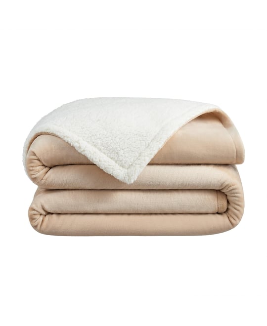 Host & Home Plush Sherpa Throw, Versatile 2-Sided Throw Blanket, 200GSM Plush Mink Velvet Face, 250GSM Plush Sherpa Reverse, 4 Color Options, King