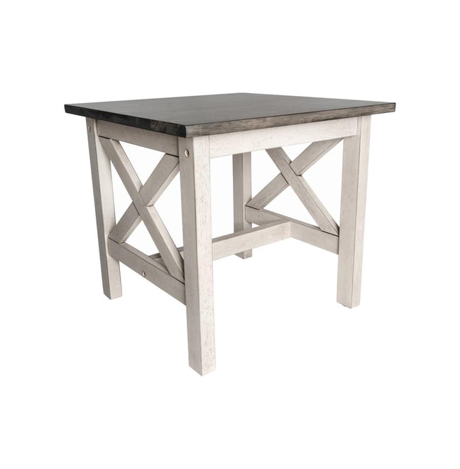 Matty Rustic End Table, Farmhouse Style Solid Wood Accent Table