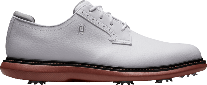FootJoy Traditions Blucher Golf Shoes White/Brick 57946 - Carl's