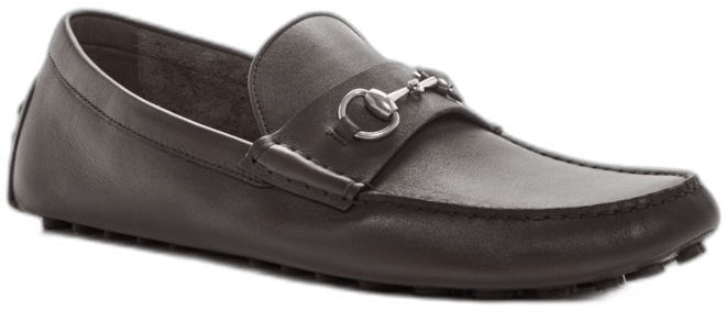 靴 00s men's archive GUCCI driving shoes Men's driver with Horsebit in brown leather | GUCCI® US