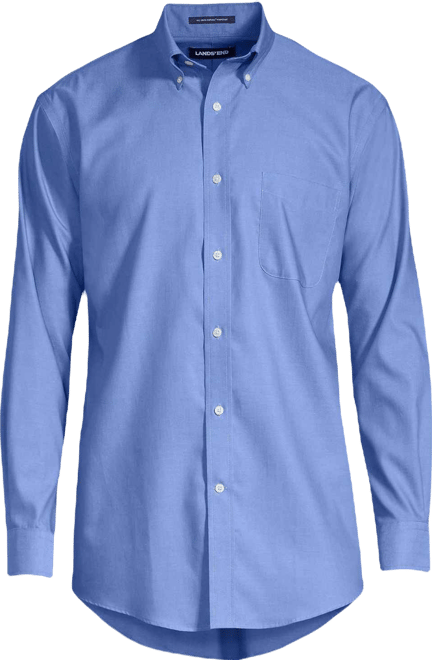 Big & Tall Traditional Fit Solid No Iron Supima Pinpoint Buttondown Collar Dress Shirt