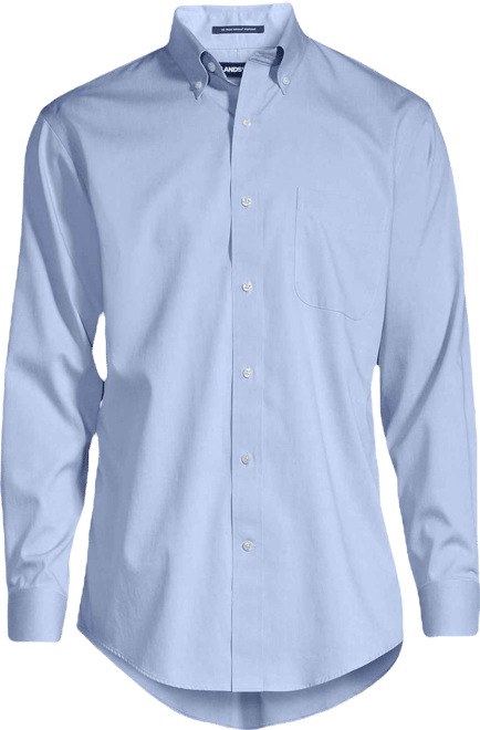 Men's Tailored Fit No Iron Solid Supima Cotton Pinpoint Buttondown Collar Dress Shirt