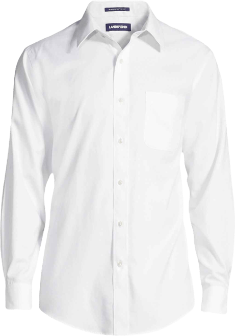 Big & Tall Solid No Iron Supima Pinpoint Straight Collar Dress Shirt